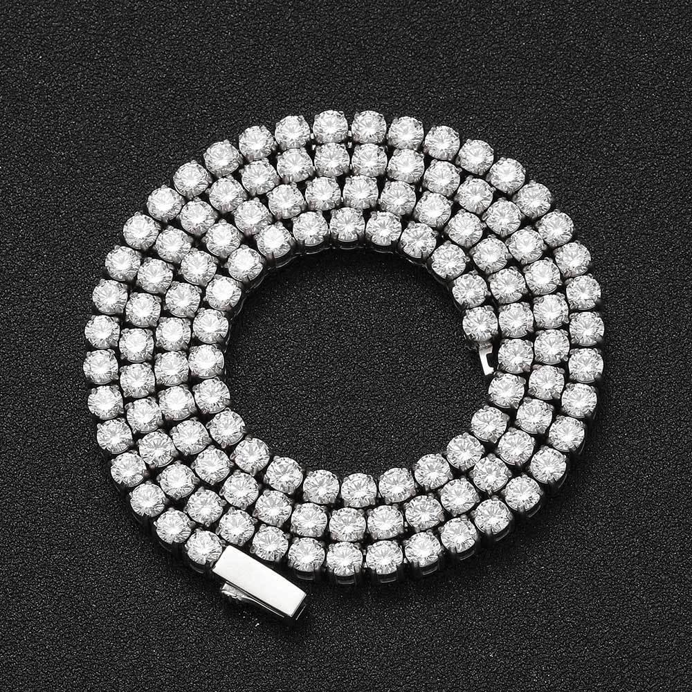 4mm Tennis Chain Necklace with Zircon Stones and Spring Clasp for Men | High-End Hip Hop Jewelry | Caratix Jewelry - CaratixJewelry